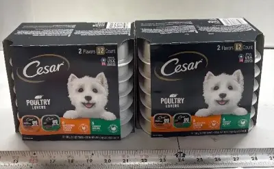 (2) 12ct Cesar wet dog food exp:03/27