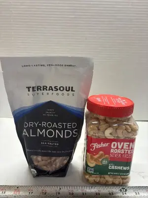 Dry roasted almonds and oven roasted exp:07/26