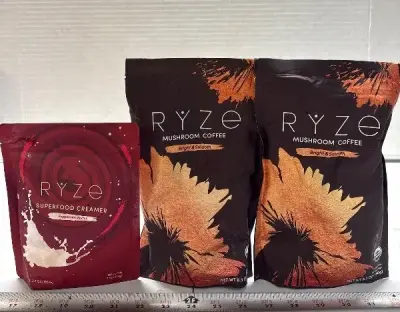 Ryze Mushroom coffee and superfood creamer exp:10/26