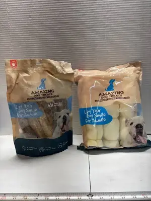 (2) The amazing dog treats dog chews exp:11/27