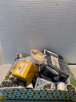 Protein bars, almonds & coffee pods etc