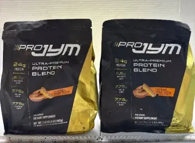(2) 2LB Projym Protein blend chocolate peanut butter exp: 09/28