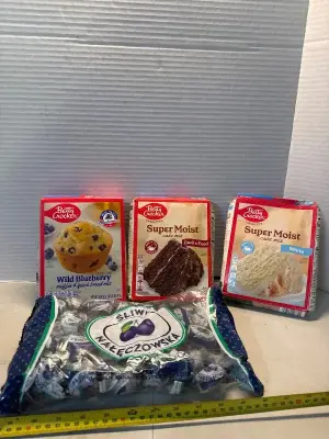 Bread mix cake mix & plums