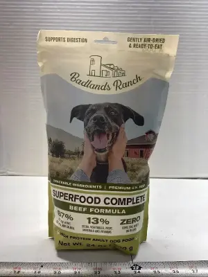 24oz Badlands Ranch dog food exp:04/27