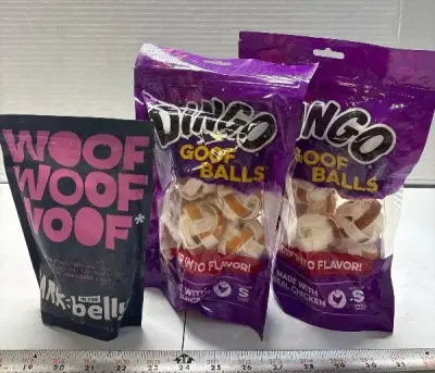 dingo good balls and bark belly treats exp:08/28