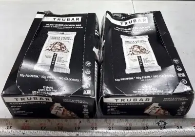 (2) 12pk Trubar Plant based protein bar exp:03/27