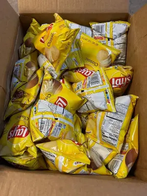 lot of mini lays chip bags  bb 02/10/2026