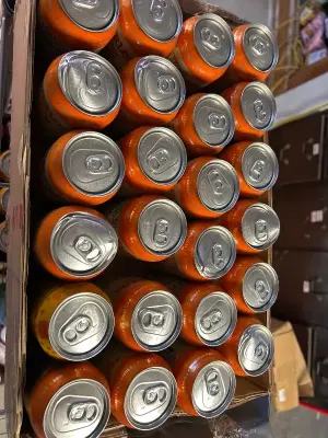 23 ct waterloo orange vanilla flavored sparkling water bb 04/13/26  1 can of bubly mango bb 08/06/26