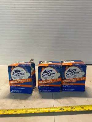 3 ct 20 pack of alkaseltzer hangover relief