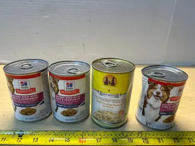 Hills Science diet adult wet dog food (3)(exp:03/27) and grain /gluten free wet dog food ( exp:06/2028)