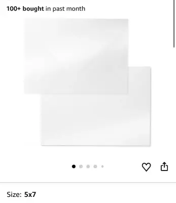 1000ct 5.26”x7.25” photo card envelopes