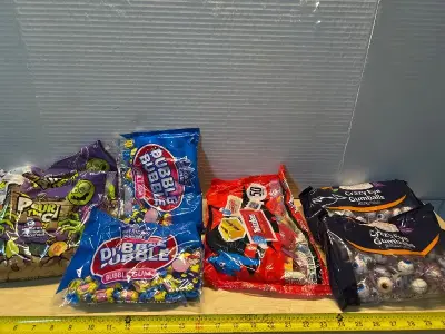 Sour punch twists (2)(06/26),bubble gum(2),assorted candy (02/26) and eye gumballs (2)(07/09/26)