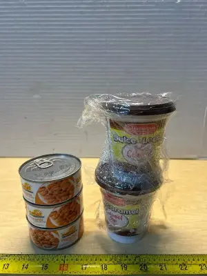 Pepitonas in picante salsa (3) and caramel milk dulce de leches cups (2) (exp:03/17/26)