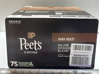 75ct Peet’s coffee dark roast kcups exp:01/26