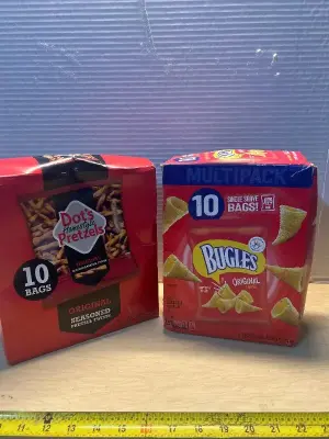 Dots pretzels(10ct)(01/03/26) and bugles (10ct) (exp:02/13/26)