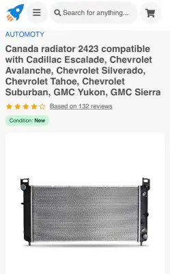 Radiator compatible w multiple vehicles (look at photo)