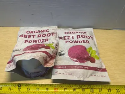 Organize beet root powder (2)(16oz)(exp:06/16/27)