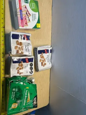 Frosted toaster pastries(03/21/26) , Irish breakfast tea and mexican cookies (02/16/26)