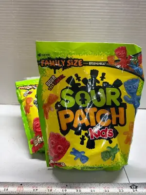 3 bags of sour patch kids exp:04/26