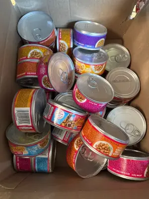 Box of friskies cat food