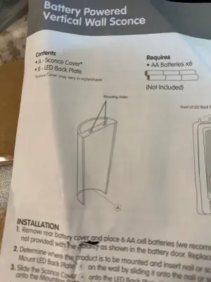 Battery powered vertical wall scone