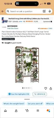 Tall large plant stand