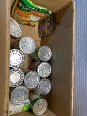 Box of garbanzo beans and green beans (exp:08/22/26)