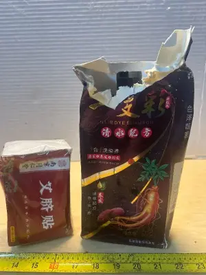 Hair dye shampoo and  Chinese herbal moxibustion patch