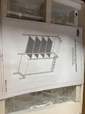 2 in 1 shoe rack w bag organizer