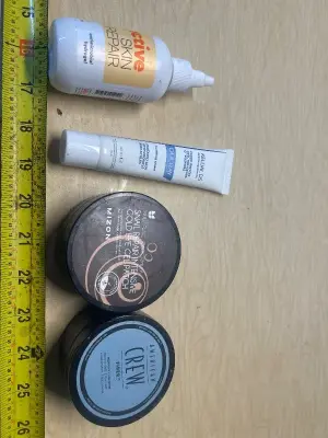 Anti microbial skin repair serum, soothing cream , gel patches and styling cream