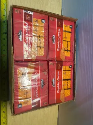 Box of cheddar cheese crackers (exp:2025)
