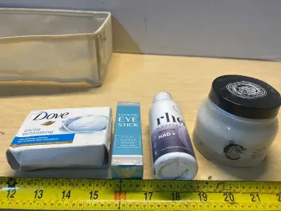 Dove soap bar, cooling eye stick , body lotion and rho nutrition dietary supplement