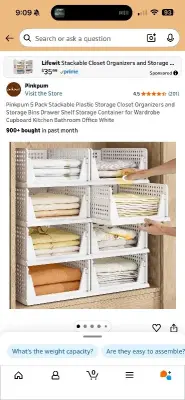 5 pack stackable plastic storage closet