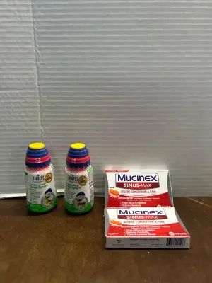 2 ct 20 pack mucinex sinus-max 2 ct zarbees cough& mucus syrup 4 fl oz
