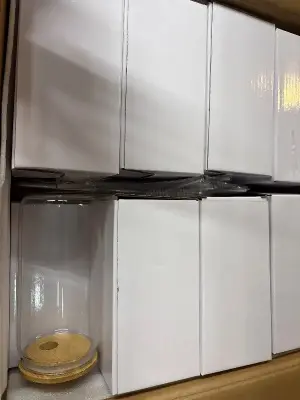 16ct glass cups w lids