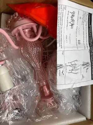 Pink chandelier