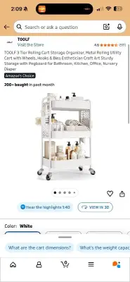 3 tier rolling cart