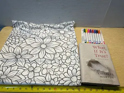 Colorable Pillow case with markers and “ What If Its True” by Charles Martin