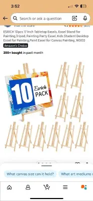 16 in wooden easels