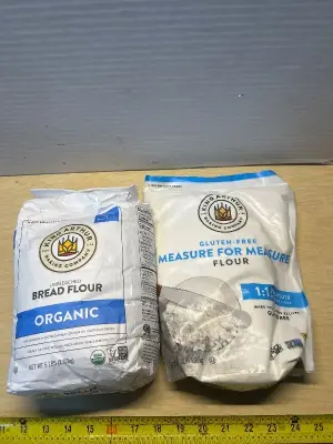 Organic bread flour (10/25/26) and gluten free flour (08/06/26)