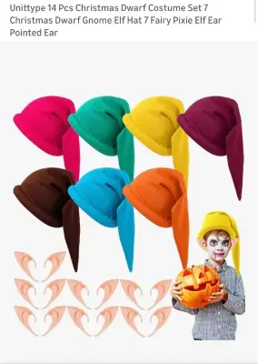 14 Pc Dwarf Christmas Costume