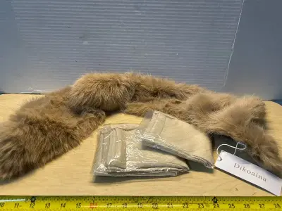 Calf compression socks (3) and fur shawl