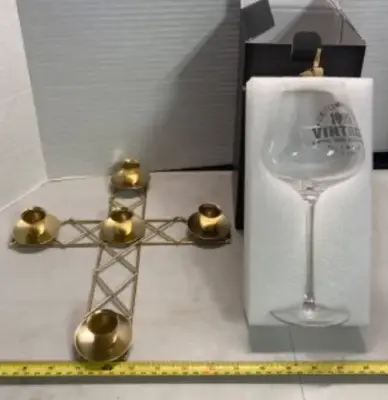 Wine glass and candle holder