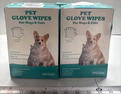 (4) 6pk Pet gloves