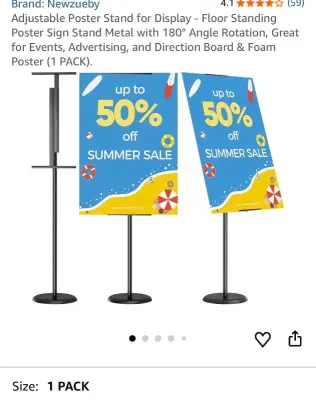 Adjustable poster stand
