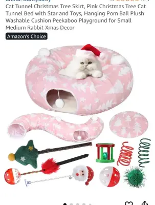 Cat tunnel Christmas tree skirt