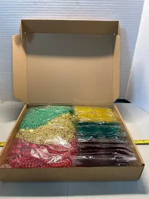 party beads and glasses