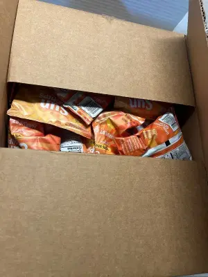 box of mini harvest cheddar sun chips  bb 01/27/26