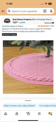 ornaments and Christmas tree skirt (pink)