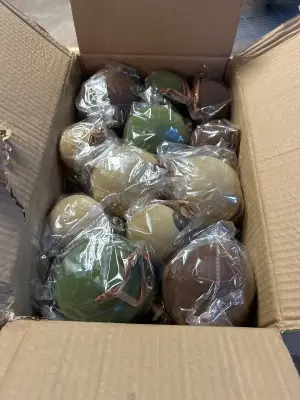 box of velvet ornaments